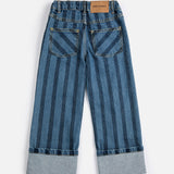 Pickles The Dog Striped denim pants - Navy Blue