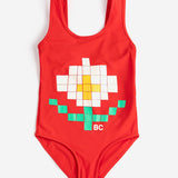 Pixel Daisy swimsuit - Red