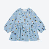 Game Pawns all over light denim dress Light Blue