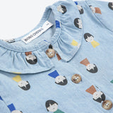 Game Pawns all over light denim dress Light Blue