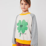 Lucky Clover ranglan sweatshirt Heather Grey