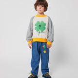 Lucky Clover ranglan sweatshirt Heather Grey