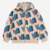 Doggy Mate All Over Zipped Hoodie - Offwhite