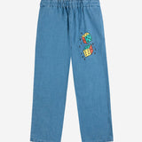 Roll The Dice Light Denim Pants - Navy Blue