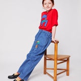 Roll The Dice Light Denim Pants - Navy Blue