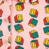 Dices all over micro corduroy dress Pink