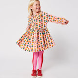 Dices all over micro corduroy dress Pink