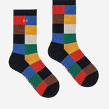 Multicolor Tiles long socks - Multicolor