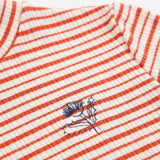 Energy Flower Stripes turtle neck T-shirt - Offwhite