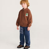 Beast Tag zipped quilted sweatshirt - Brown