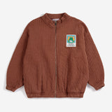 Beast Tag zipped quilted sweatshirt - Brown