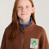 Beast Tag zipped quilted sweatshirt - Brown