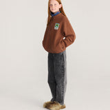 Beast Tag zipped quilted sweatshirt - Brown