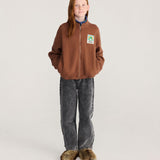 Beast Tag zipped quilted sweatshirt - Brown