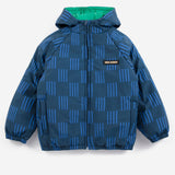 Almost Moiré all over reversible anorak - Navy Blue