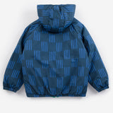 Almost Moiré all over reversible anorak - Navy Blue