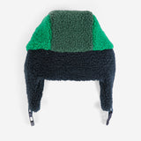 Bobo Choses color block sheepskin chapka - Navy Blue