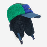 Bobo Choses color block sheepskin chapka - Navy Blue