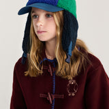 Bobo Choses color block sheepskin chapka - Navy Blue