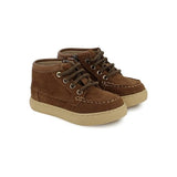 Basil zip boat - Velours - Dark brown