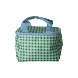 Cooler Bag with Blue and Green Checkers Print