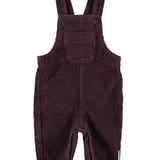 Baby dungarees - Aubergine corduroy
