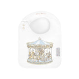 Satin bib - Carousel Blue