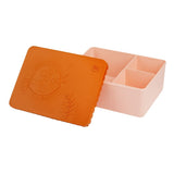 Lunch box 3 compartimenten fish orange+light pink