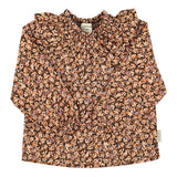 Blouse - Light pink and brown flowers