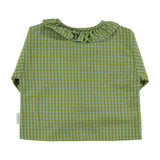 Blouse with collar - Green checkered