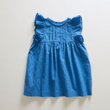 Swiss Dots Ruffle Dress - Bluebell/Swiss Dots