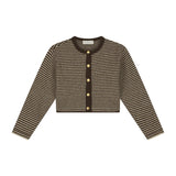 Jade Cardigan - Stripes Brown/Ecru