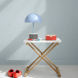 Camp bed table, high, white/oak