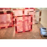 Glitter Tiles Pack Transparent / Pink | 16 stuks