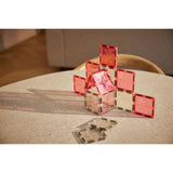 Glitter Tiles Pack Transparent / Pink | 16 stuks