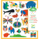Vilten stickers (60 st) - dieren overal!