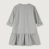Longsleeve Frill Dress | Grey Melange