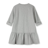 Longsleeve Frill Dress | Grey Melange