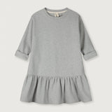 Longsleeve Frill Dress | Grey Melange