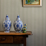 Wallpaper Stiched Stripe - Leaf Green