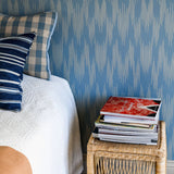 Wallpaper Ikat - Smokey Blue