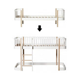 Wood Conversion kit Original bed/junior bed/junior day bed to low loft bed 138 cm, white/oak