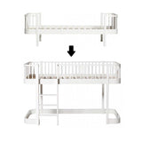 Wood Conversion kit Original bed/junior bed/junior day bed to low loft bed 138 cm, white