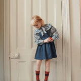 Blouse grand col carreau - Carreaux celestine