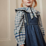 Blouse grand col carreau - Carreaux celestine