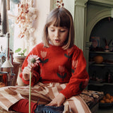 Pull intarsia tulipes - Tulipe mars