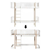 Wood Conversion kit Original bunk bed to low loft bed 138 cm, white/oak