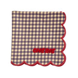 Cotton Napkin in Checks - Soft Raspberry