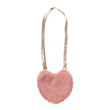 Fluffy Love Heart Bag - Dark Pink