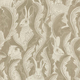 Wallpaper Hares In Hiding - Taupe